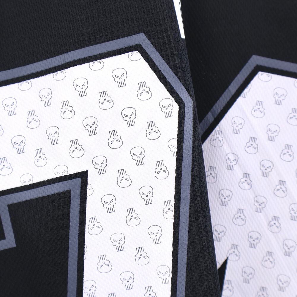 Marvel Punisher Football Jersey Mens 2XL Black Gray #74 Skull Graphic - Picture 5 of 6